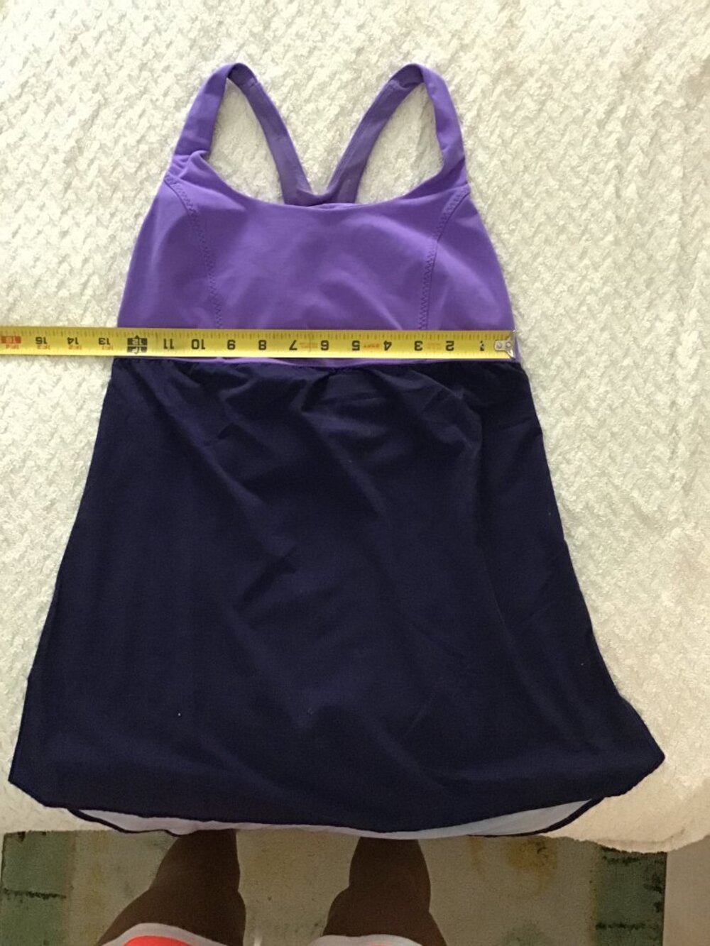 Lululemon Cross Back Shelf Bra Tank Top Purple Size 6 Fitness Workout Yoga Gym - Picture 2 of 3
